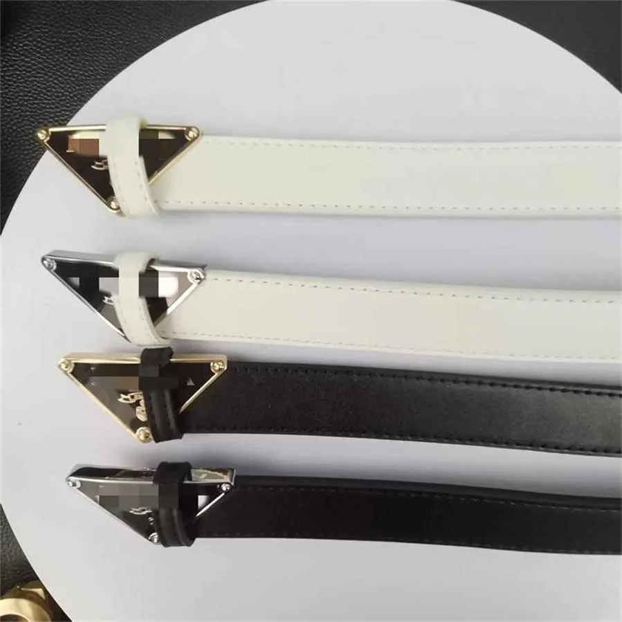 59% projektant pasów Nowy P-Family Leather Triangle High-end American Trend Belt Women Dames W 100% dopasowana sukienka dżinsowa