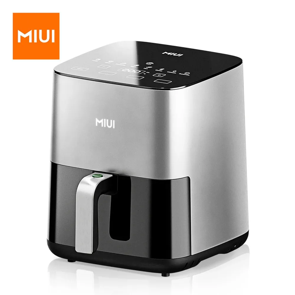 MIUI Luchtfriteuse 5L Elektrische Oven Olievrij Fornuis met Touch Control Anti-aanbakmand Zichtbaar Venster Familiegrootte 231229