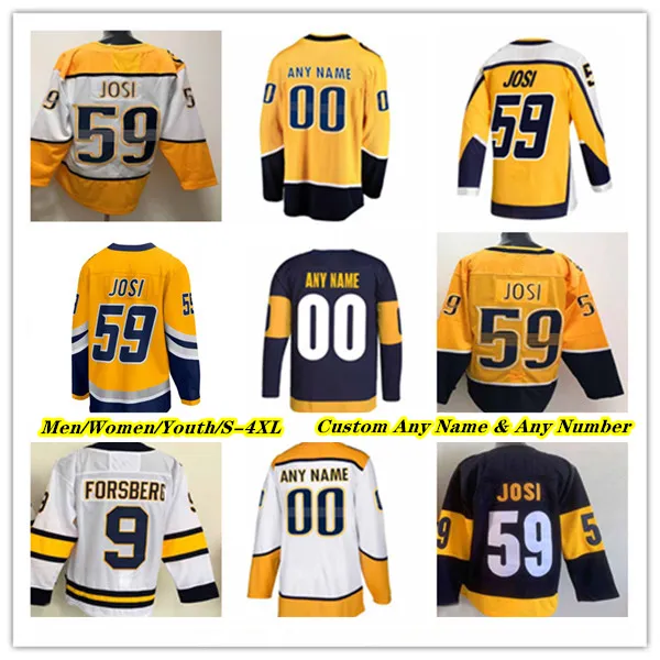 Roman Josi Hockey Jersey Filip Forsberg Ryan O'Reilly Gustav Nyquist Colton Sissons Jeremy Lauzon Cole Smith Kiefer Sherwood Tommy Novak Alexandre Carrier Predator