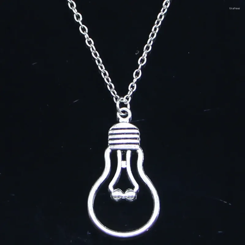 Chains 20pcs Fashion Necklace 19x35mm Light Bulb Pendants Short Long Women Men Colar Gift Jewelry Choker