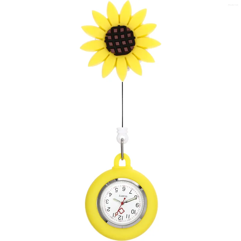 Pocket Watches Table Sunflower Form Men Digital Watch Fob Nurses Zinc Alloy Durable