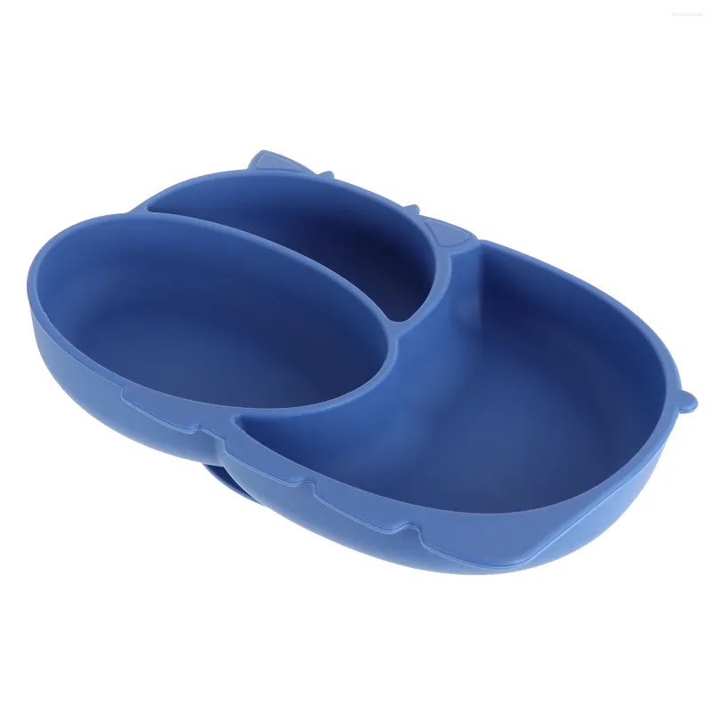 Assiettes en Silicone divisées, Portable, dîner d'alimentation pour enfants, avec ventouse, fourchette et cuillère, ensemble pour enfants, bébés et enfants