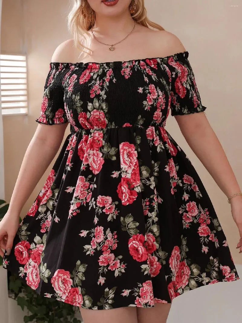 Plus Size Dresses Finjani Women's Dress One-Piece Collar Flower Pattern Girly Style Autumn And Winter