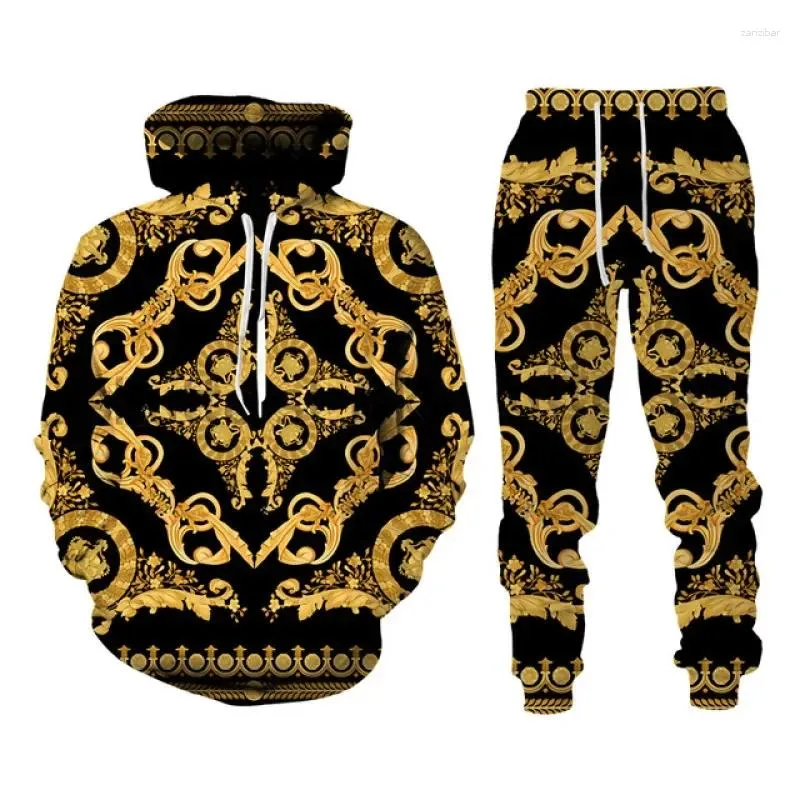 Tracksuits masculinos 2023 primavera e outono moda 3d impressão digital casual tamanho solto tendência personalizado com capuz pulôver suéter