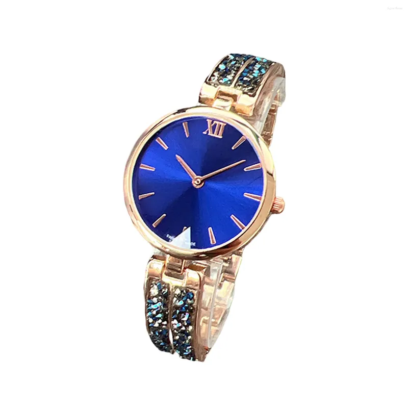 Montres-bracelets Mode Quartz Dames Montre Facile Lire Cadran Diamant Bracelet Deux Mains Montres Analogiques Pour Cadeau D'anniversaire De Petite Amie