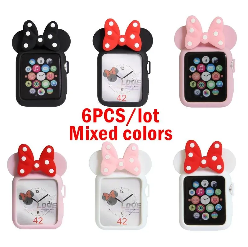 Accessories Fran28H 6PCS/lot The new cartoon silicone case iWatch protective cover is suitable for Apple Watch iWatch123456 generation