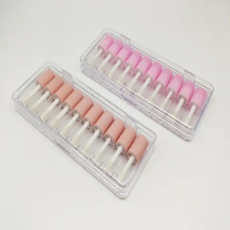 Opslag Flessen 30 stks/partij 10 stks In Doos 4 ml Lege Lipgloss Buis Container Mini Hervulbare Fles Nagellak flacon Sample