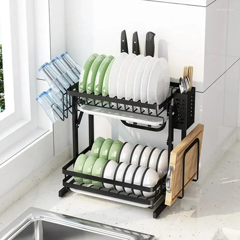 Kitchen Storage 2023 Year AOLIVIYA Multi-level Countertop Folding Dish Rack Free Punch Installation Wall-mounted Tablew