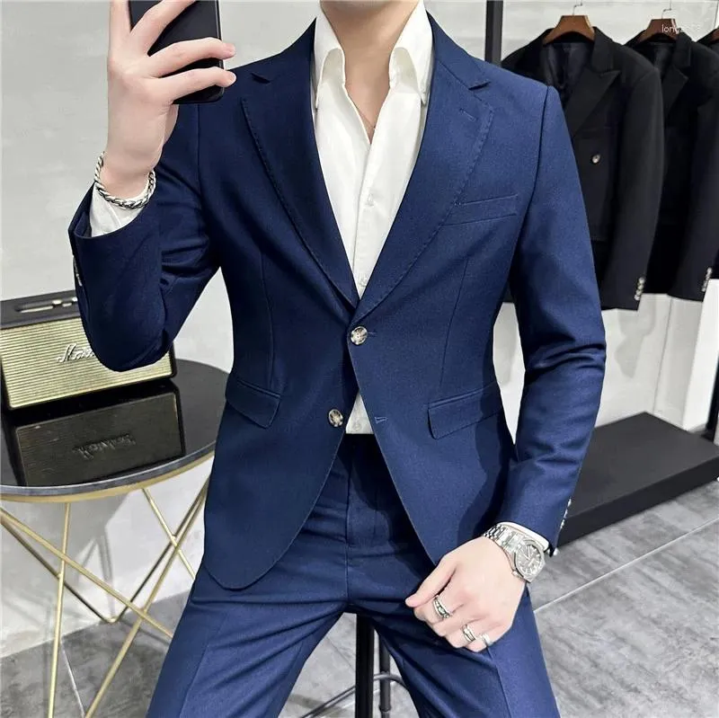 Costumes pour hommes 2023 Costume de sens supérieur Deux pièces (pantalon de costume) Mode de mariage Affaires Belle tendance Tout assorti Texture décontractée