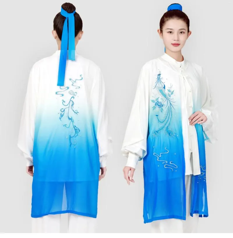Abbigliamento etnico Tradizionale cinese Wushu TaiChi KungFu Cappotto Uniformi Tai Chi Esercizio Arti marziali Top Camicetta Wing Chun
