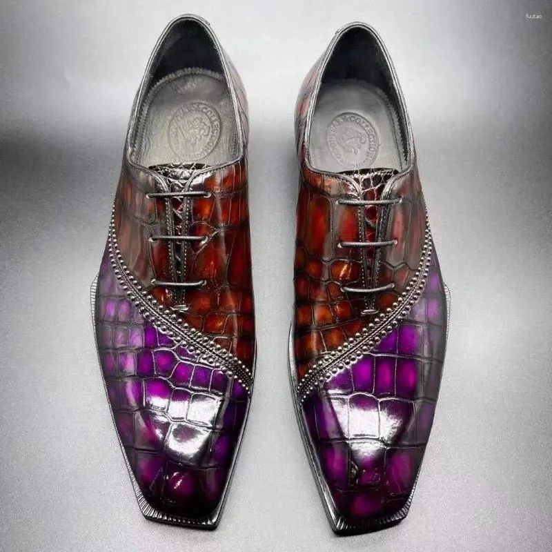Chaussures habillées Chue Arrivée Mâle Hommes Formel Crocodile Ventre Jion Ensemble Couleur Edgessneaker