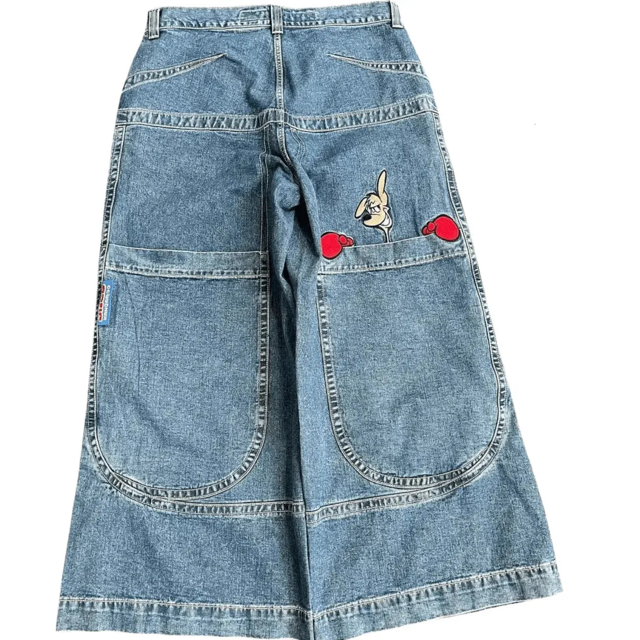 JNCO Jeans Y2K HARAJUKU HIP HOP Puppy Hafdery workowate dżinsy dżinsowe spodnie kobiety Goth High talia szerokie spodnie streetwear 231229