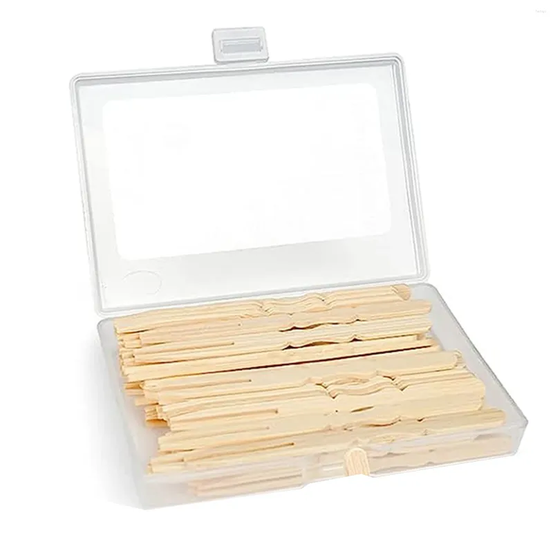 Widelce 80pcs bambusowy koktajl jednorazowy drewniany drewno drobne małe typy na imprezowe akcesoria z owoców