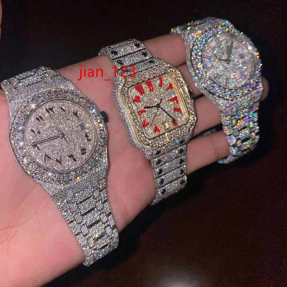 Luxus-Herrenuhr für Herren, Designer-Uhrwerk, hochwertige Diamant-Moissanit-Uhr, Montre Iced Out-Uhr, Automatikuhr für Herren, Montre Luxe Herren-Luxusuhren i16