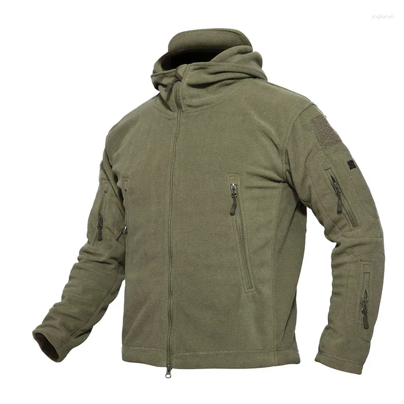 Men's Jackets Autumn Winter Outerwear Hooded Sweatshirt Fleece Jacket Large Solid Full Zip Up Outdoor Sport Windproof Warm Work Coat