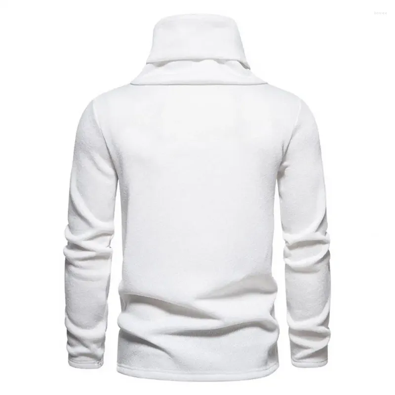 Sudaderas con capucha para hombre Diseño de botones Top para hombre Cuello alto Sudadera de punto Jersey grueso y cálido para otoño invierno Manga larga Longitud media