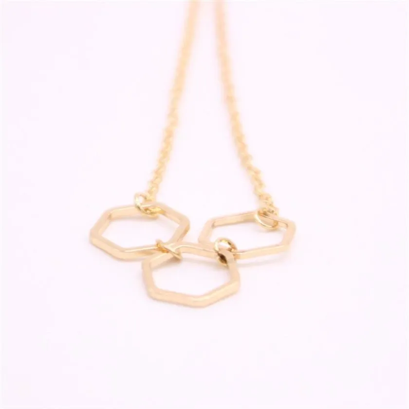 Новейшие элементы. Ожерелье с кулоном цельных геометрических форм, обычное ожерелье с шестигранным покрытием, подарок женщине2967
