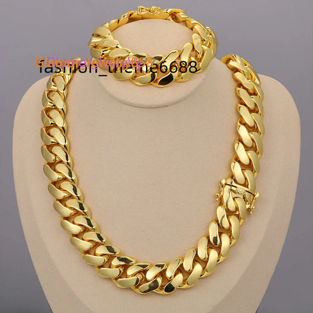 Luxury Miami Cuban Link Chain 14K/18K/24K Gold Plated Hip Hop Necklace  Heavy Solid Cuban Link, Wholesale Jewelry for Men