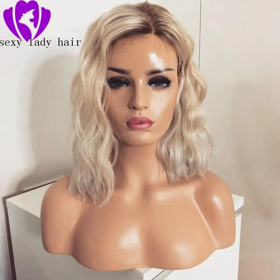 Wigs Polaris loose wave Short Heat Resistant Hair Ombre Blonde Blogger Daily Makeup Synthetic Lace Front Wedding Party Wigs