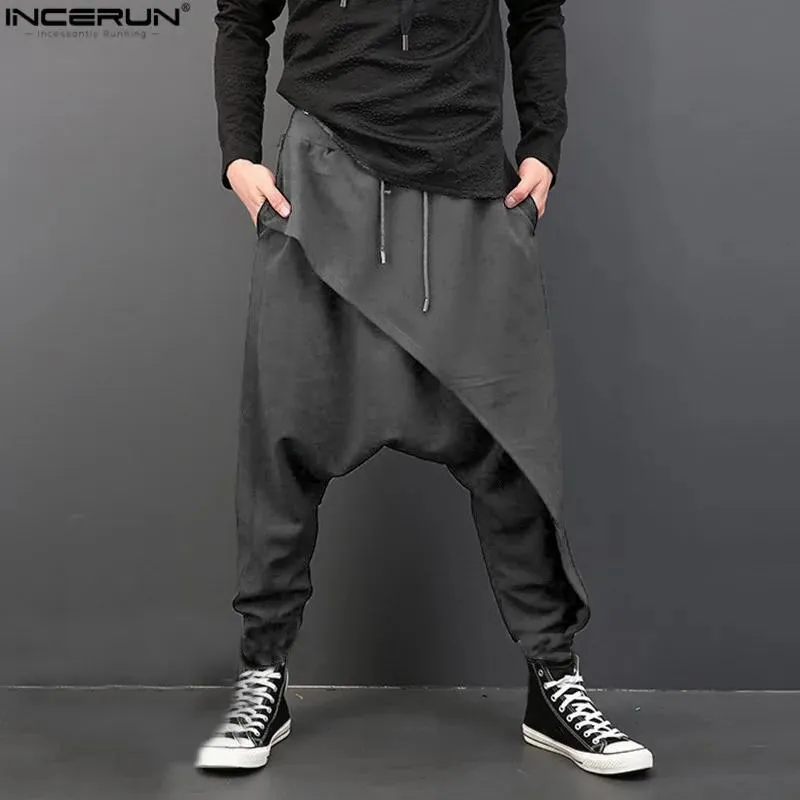 Pants Harem Pants Men 2020 Baggy Joggers Pants Men Casual Drop Crotch Loose Harem Sweatpants Streetwear Fashion Punk Style Trousers