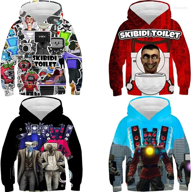 Kvinnors hoodies skibidi toalett grafisk hoodie flickor pullover topps högtalare man tryck barn tröjor pojkar tecknad sportkläder barn