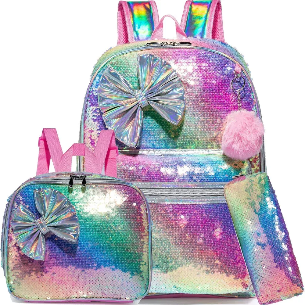 Bikab School Bags 3In1 Kids Bag Crianças para Menina 16 "Meninas Mochila Kawaii 231229