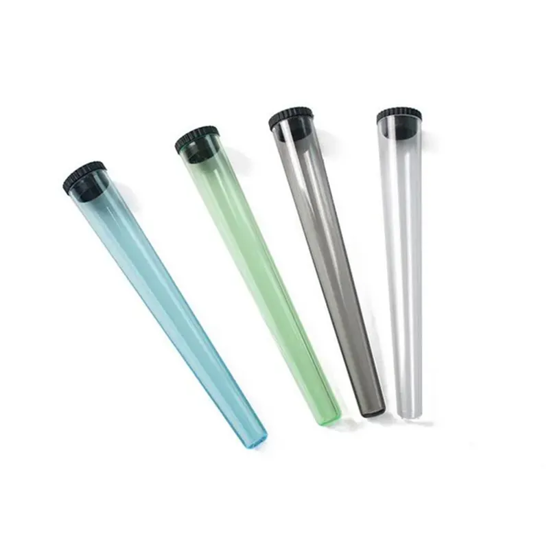 Confezione di tubi pre-rotolo in plastica per tabacco Doob Tubi per fumatori in plastica 110mm Preroll Doob Tubo porta giunti Coni con coperchio Contenitore per sigarette a mano Contenitore per pillole