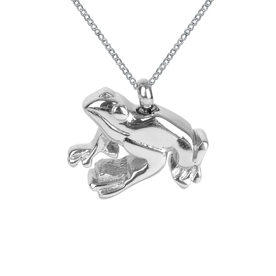 Cremation Jewelry Glossy Frog Urn Halsband Memorial Ash Keepsake Pendant med presentväska Tratt och Chain288V