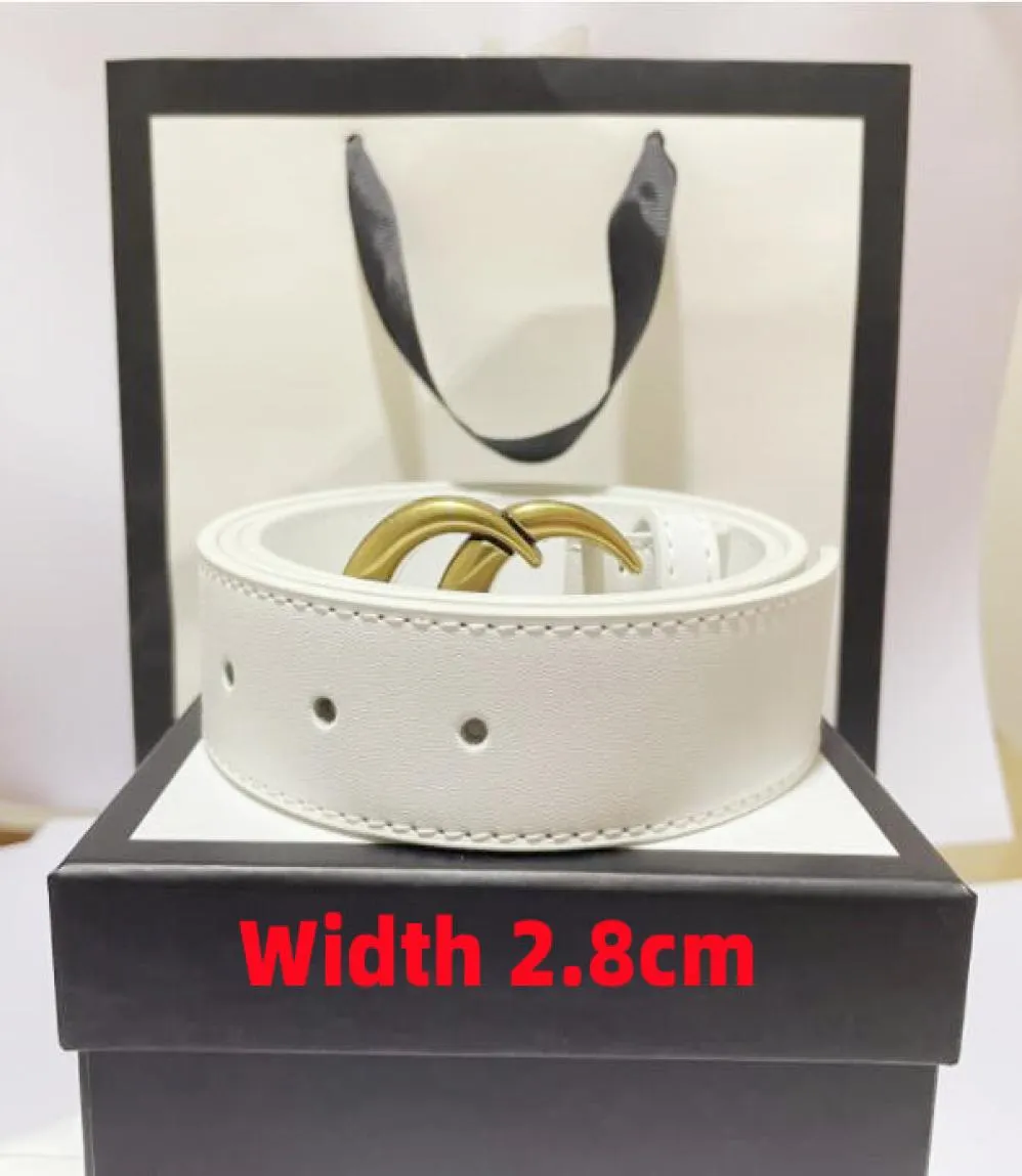 Bältesmodebredd 28 cm Classic Ladies Designer Belt i rött vita gul svart avslappnad bokstav slät spännbälte med låda T2302032853041