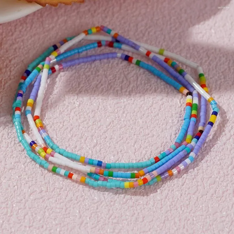 Bracelets à maillons Shinus Design, bijoux minimalistes, pile de graines délicates, chaîne perlée multicolore pour femmes, cadeaux tendance 2024