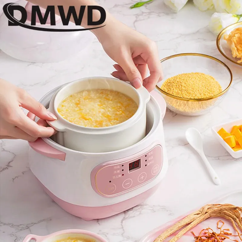 Electric Slow Cooker Food Steamer Ceramic Pot Multifunction BirdNest Soup Stew Pregnant Tonic Baby Supplement Heater Warmer 110V 231229