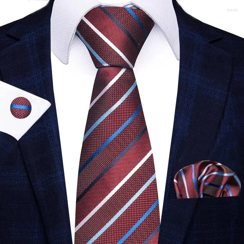 Bow Ties Red Plaid/randig slips för män slips tartan vävt tr -material