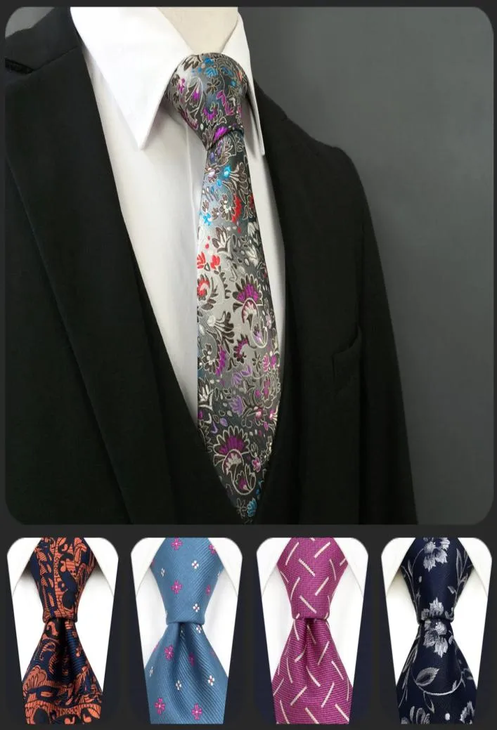 Moda geométrica padrão floral multicolorido masculino gravata 100 seda extra longo tamanho novo jacquard tecido 3755029