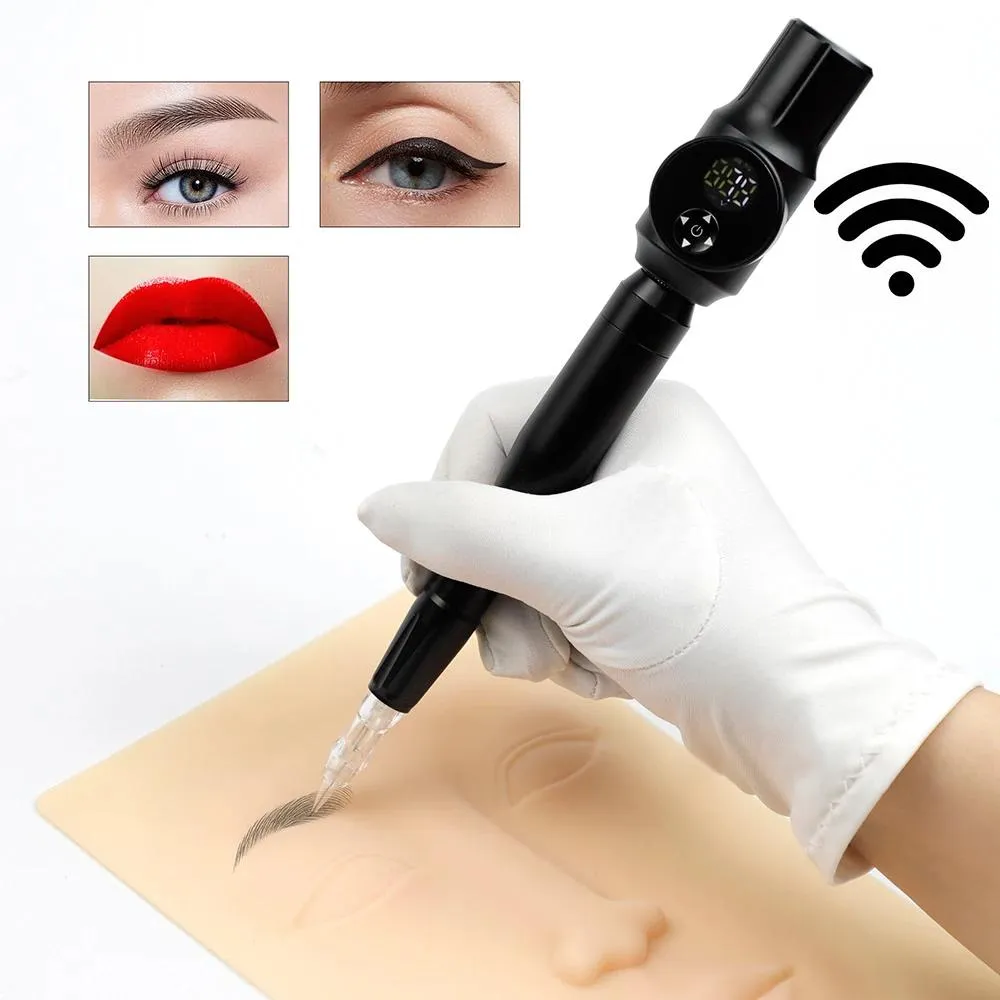 Máquina de maquiagem permanente sem fio, hine para sobrancelhas, miroblading, delineador labial, microsombreamento, caneta de tatuagem, kit mts