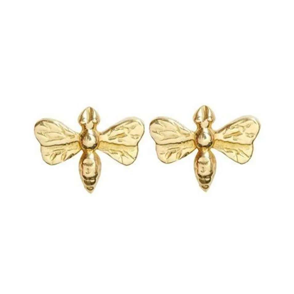 Fashion exclusive new product Solid 18K Gold silvering Bee Stud Earrings Jewelry For Women A single 243q