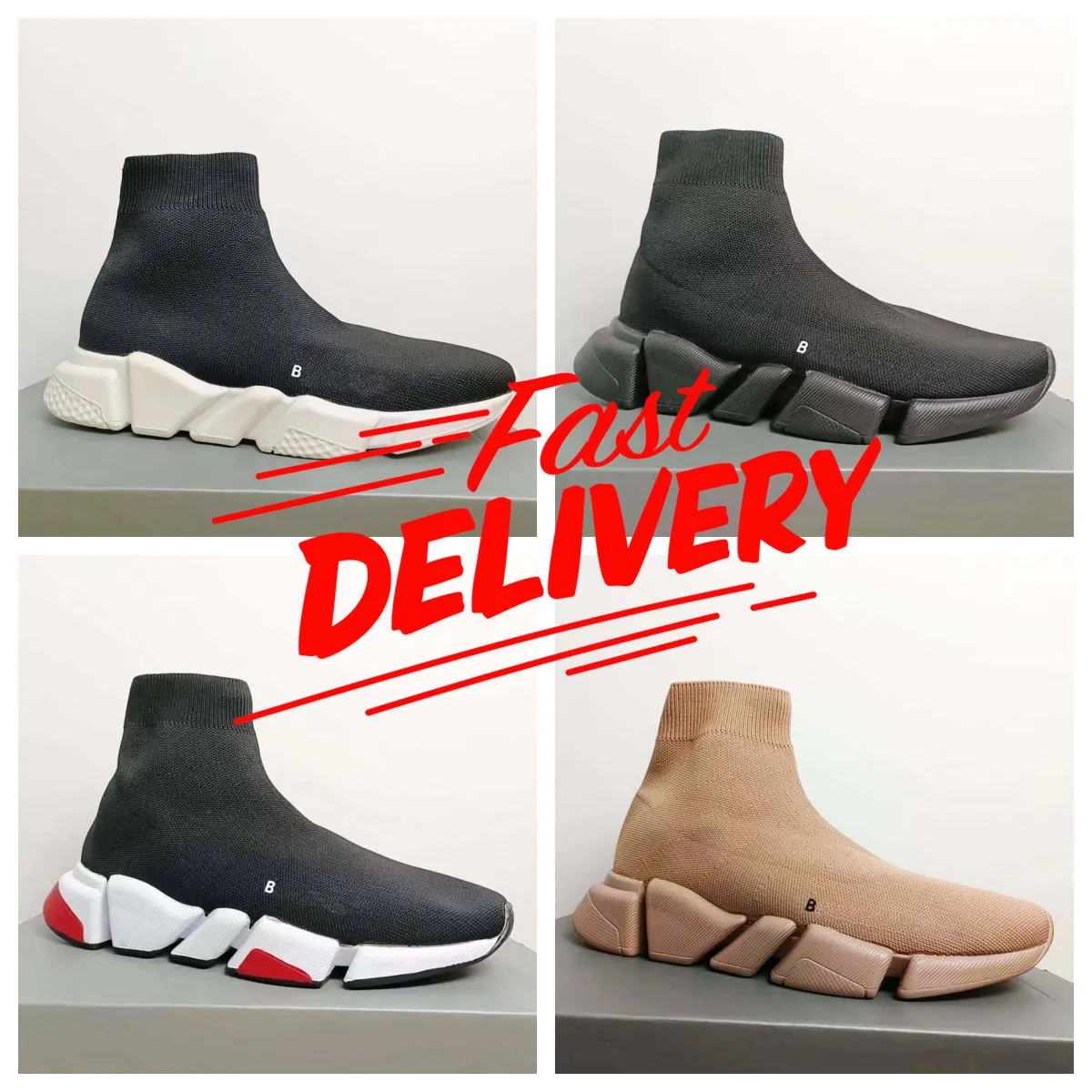 Designer Belencge Speeds 2.0 V2 Scarpe casual Platform Sneaker Uomo Donna Tripler S Paris Calzini Stivali Marca Nero Blu Rubino Alto