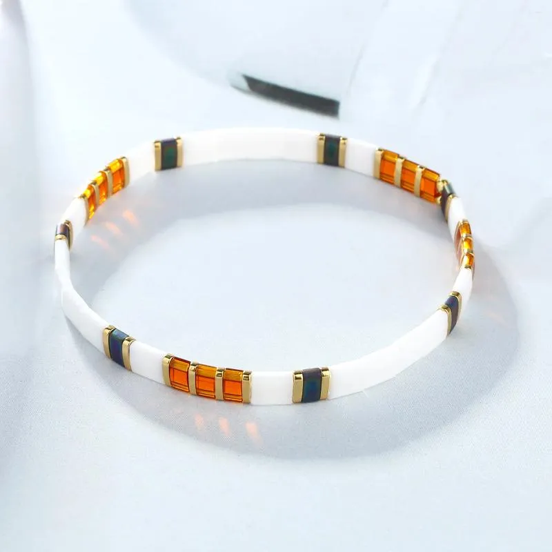 Strand C QUAN CHI Stretch Bracelets Colourful Stackable Tila Pearl Women Friendship Bohemian Jewellery