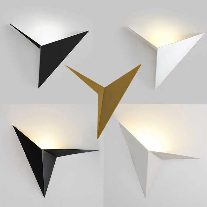 Forme de triangle minimaliste moderne LED style nordique Appliques murales d'intérieur Salon Lumière 3W 5W AC85-265V Simple LightingHKD230701