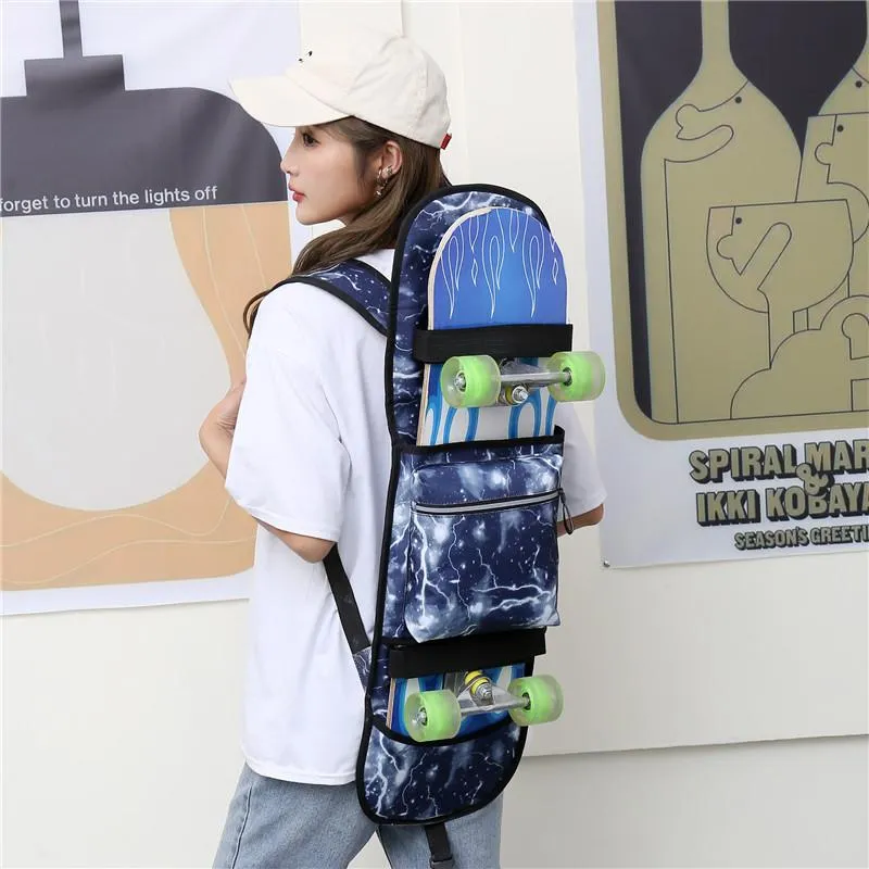 Tassen Oxford Skateboard Carry Bag Foldbaar Skateboard Draag handtas Schouderschaatsbord Balancing Scooter Storage Cover Rugack