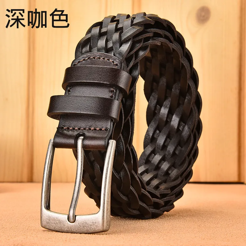  Men's Genuine Leather Belt, Full Grain Belt