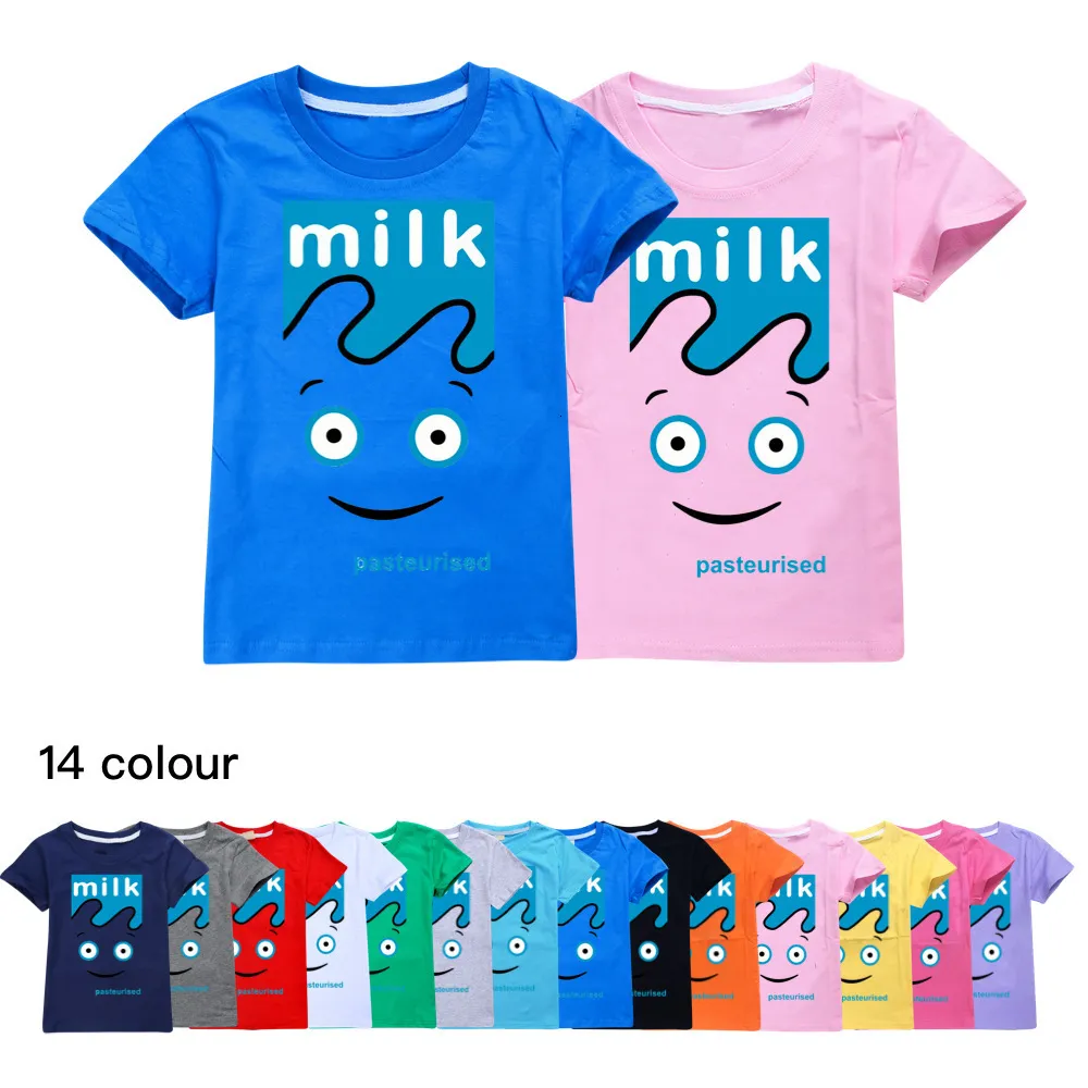 Ensembles de vêtements est Game Blur Milk Shirt Enfants Vêtements confortables Garçons T-shirt à manches courtes T-shirts d'été pour enfants Filles 100 Tops en coton 230630