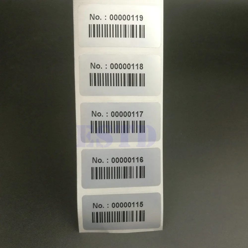 Självhäftande klistermärken 1 rulla digitala 1000 st vattentäta på varandra följande nummer etiketter taggar serienummer och streckkod 40mm x 20mm 230630
