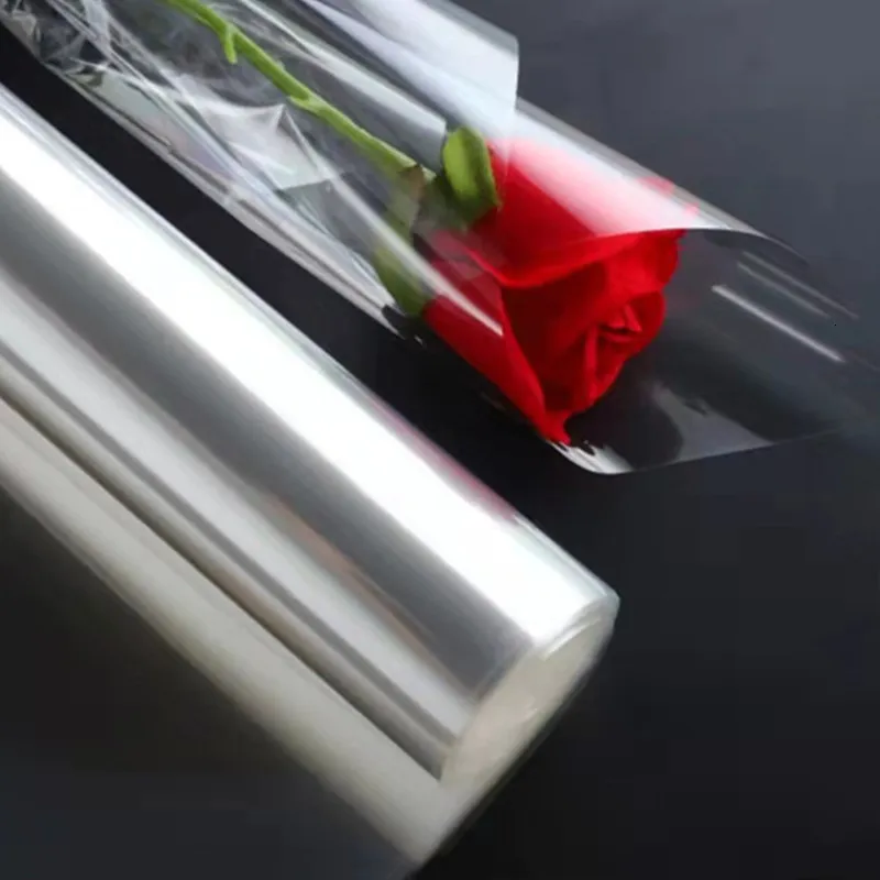 Confezione regalo Rotolo di involucro di cellophane trasparente per cesti di bouquet di fiori regalo Avvolgimento di arti e mestieri Carta da regalo di cellophane per l'imballaggio di fiori 230630