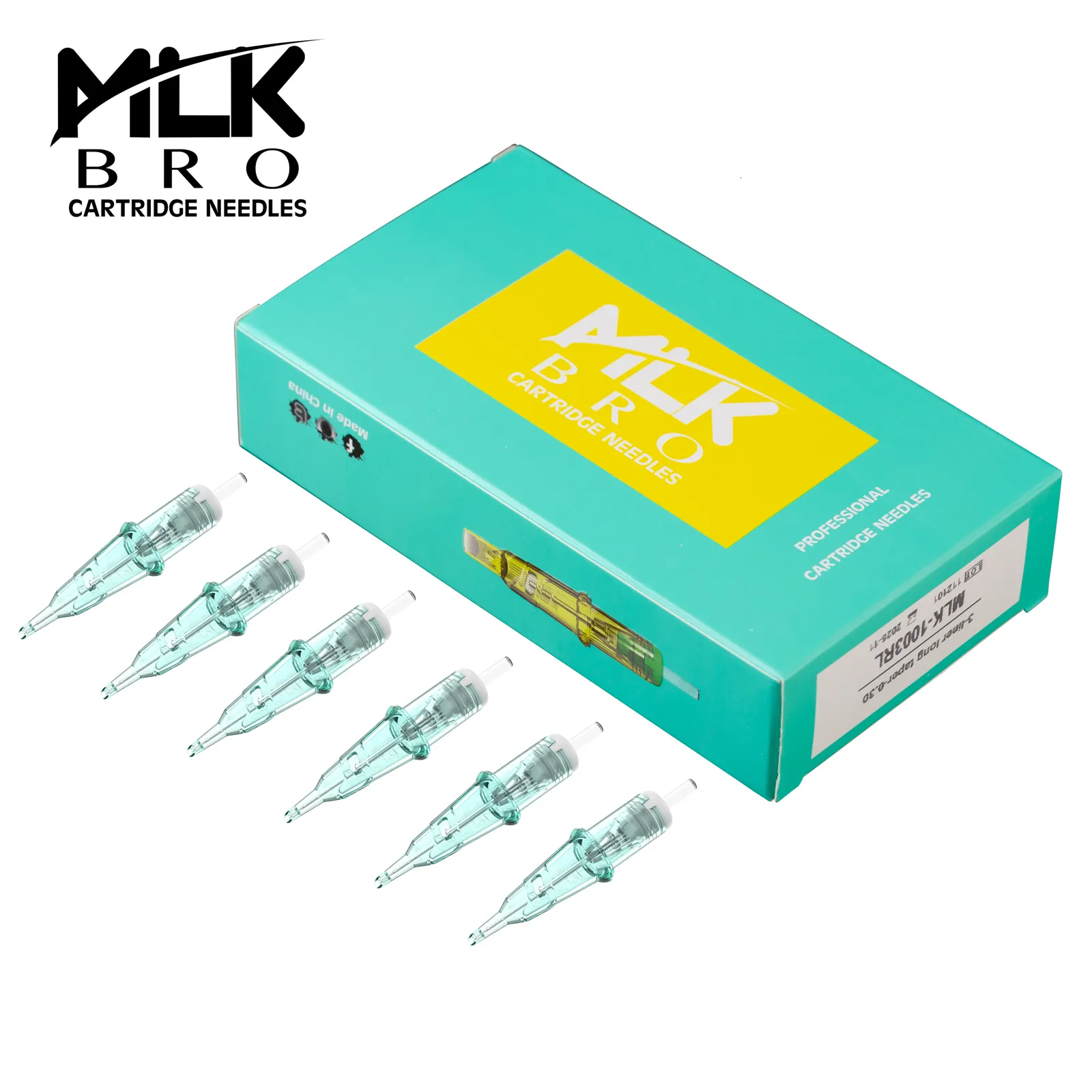 Tattoo-Nadeln MLK BRO Patronen-Tattoo-Nadeln Round Liner Sterilisierte Sicherheitsnadeln für Rotary Tattoo Machine Pen Tattoo Supplies 20 Stück/Box 230630