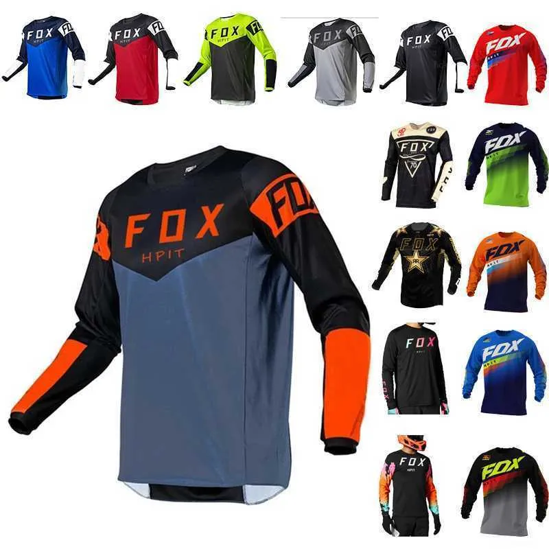T-shirts pour hommes 2023 Maillots de descente pour hommes Hpit Fox VTT Chemises VTT Offroad DH Maillot de moto Motocross Sportwear Racing Bik
