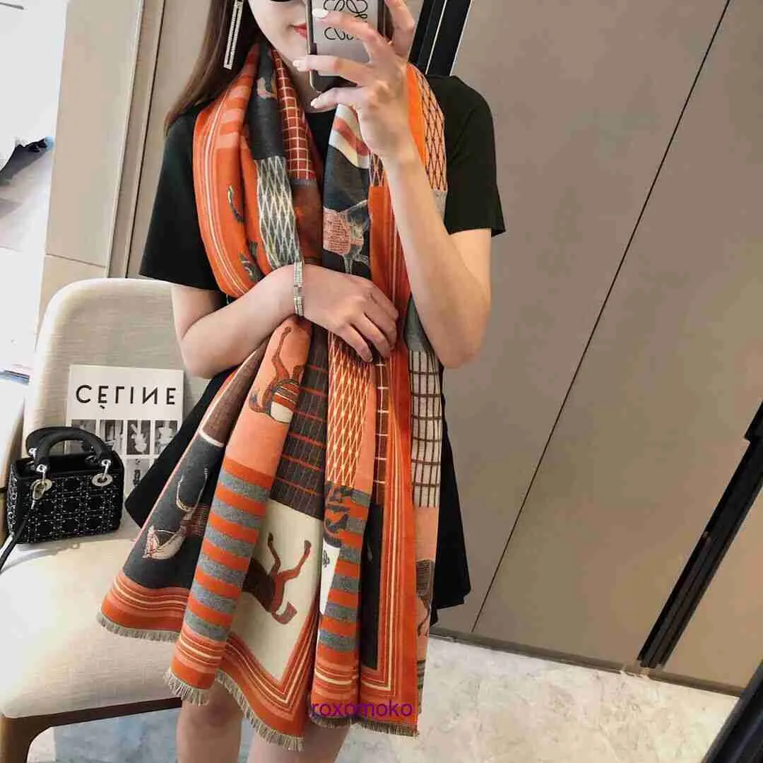 H home Boutique plush scarf on sale 2023 New Fashion Scarf Women's Autumn and Winter Double sided Cashmere Thickened Warm Shawl Dual purpose Korean Versatile Neck