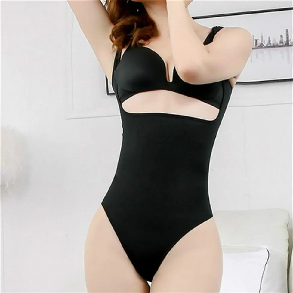Women Seamless Tummy Control Shapewear Fajas Colombianas Open Bust Thong  Bodysuit Slimmer Body Shaper 210402272R