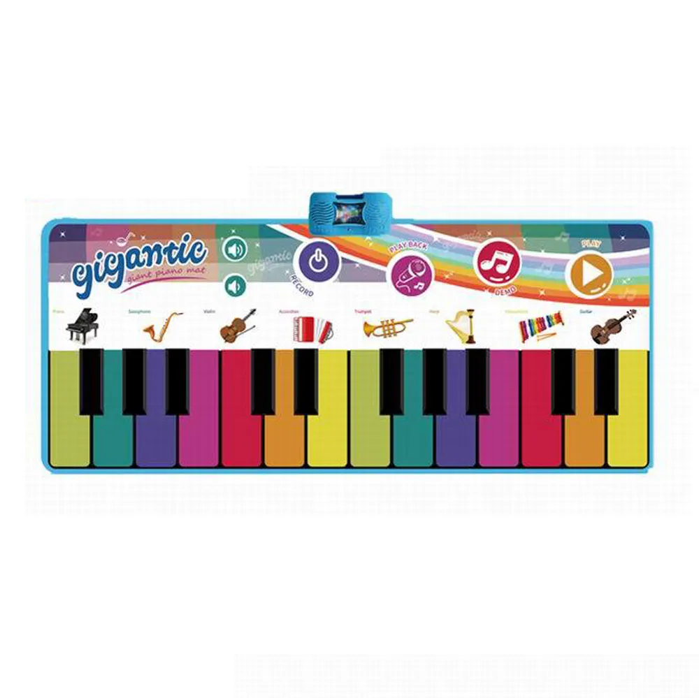 Tapis de piano de plancher de 6 pieds pour enfants et tout-petits, tapis de  piano géant, 24 touches, 10 chansons intégrées, 8 sons d’instruments