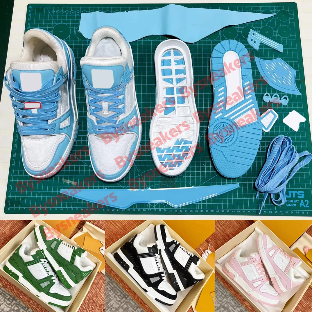Designer chaussures de sport Logo Embossed Trainer Sneaker triple denim low hommes baskets en cuir sortie d'usine femmes formateurs de mode avec la taille de la boîte 36-45