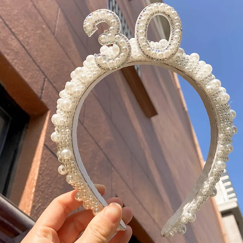 Autres fournitures de fête d'événement 30e chapeau de couronne de diadème bandeau de perles 30 ans Dirty Thirty fête d'anniversaire cadeau de décoration d'anniversaire présent Po Props 230630